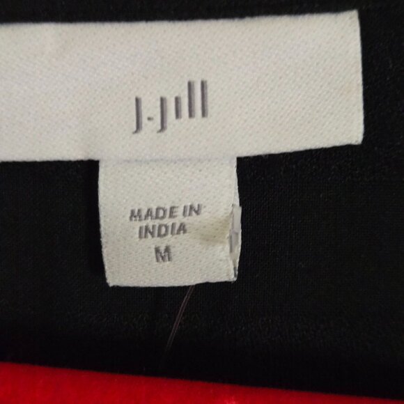 J. Jill NWT Black Lace Detail Pullover Top Balloon Lace Detail Sleeve Size M - Picture 8 of 10